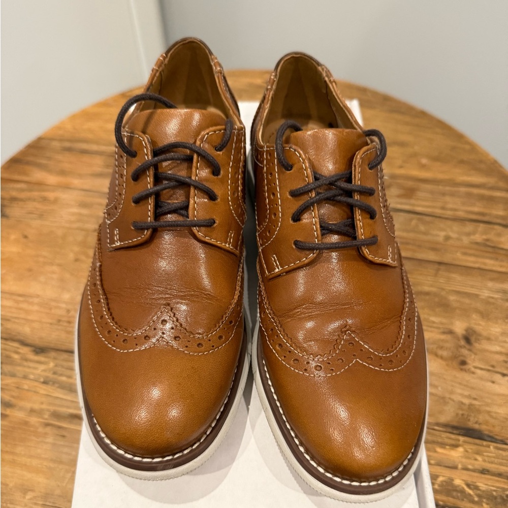 Johnston & Murphy Tan Leather Kids Dress Shoes